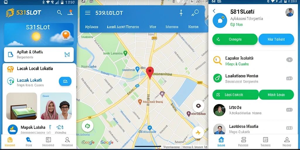 Antarmuka aplikasi 531SLOT yang menampilkan peta lokasi.