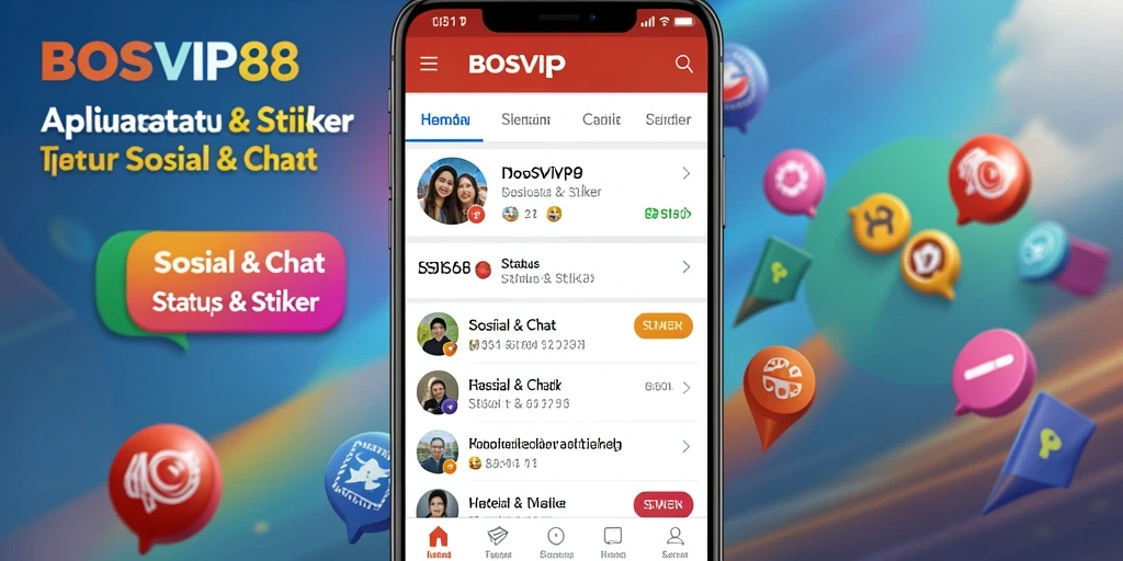 Antarmuka BOSVIP88 menampilkan koleksi stiker yang beragam dan menarik.