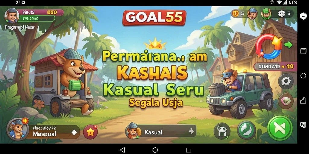 Tampilan antarmuka permainan GOAL55 yang menarik dan fungsional.