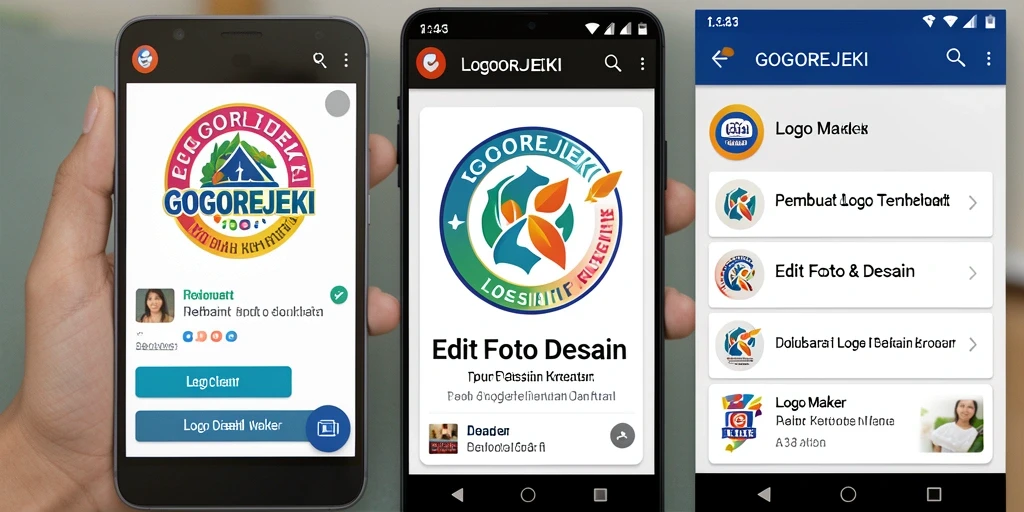Tampilan antarmuka GOGOREJEKI yang intuitif dan fungsional untuk pembuatan logo.