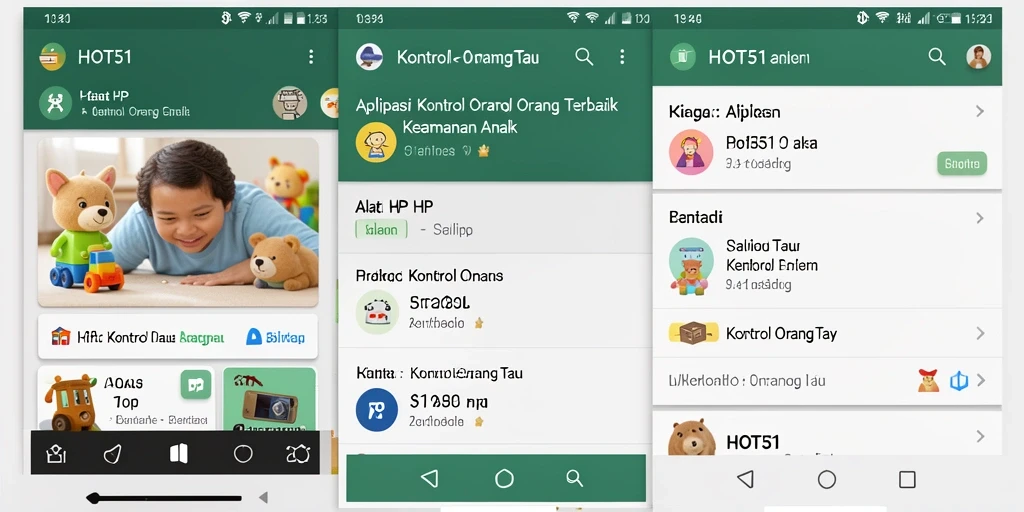 Tampilan antarmuka aplikasi kontrol orang tua HOT51 yang intuitif dan mudah digunakan.