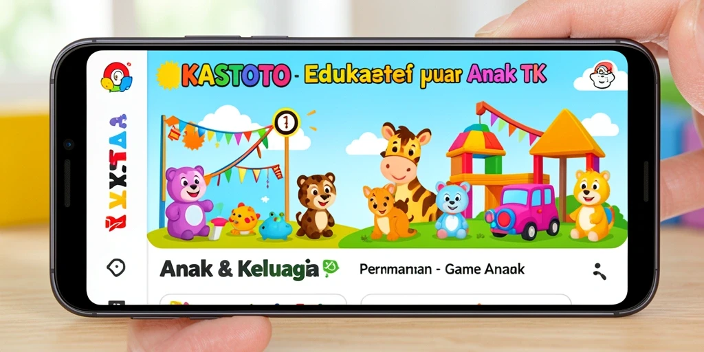 Tampilan antarmuka KASTOTO yang interaktif dan menarik untuk Anak TK.