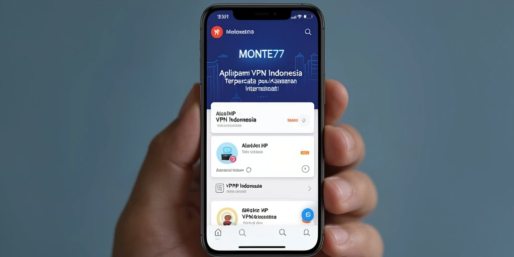 Antarmuka MONTE77 menampilkan fitur-fitur VPN yang mudah diakses.