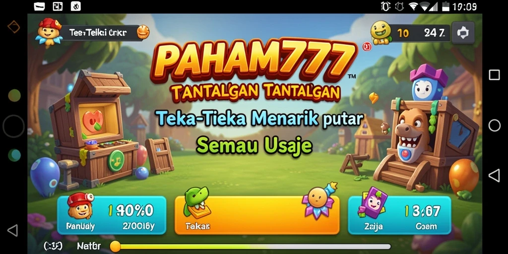 Tampilan antarmuka PAHAM777 dengan beragam teka-teki menarik.