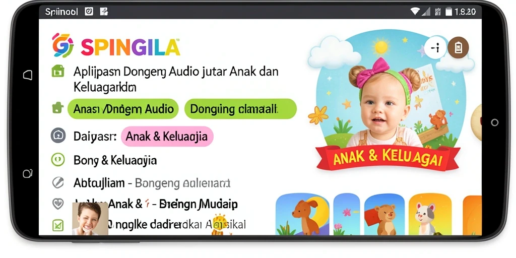 Tampilan antarmuka SPINGILA yang menarik dan ramah anak.