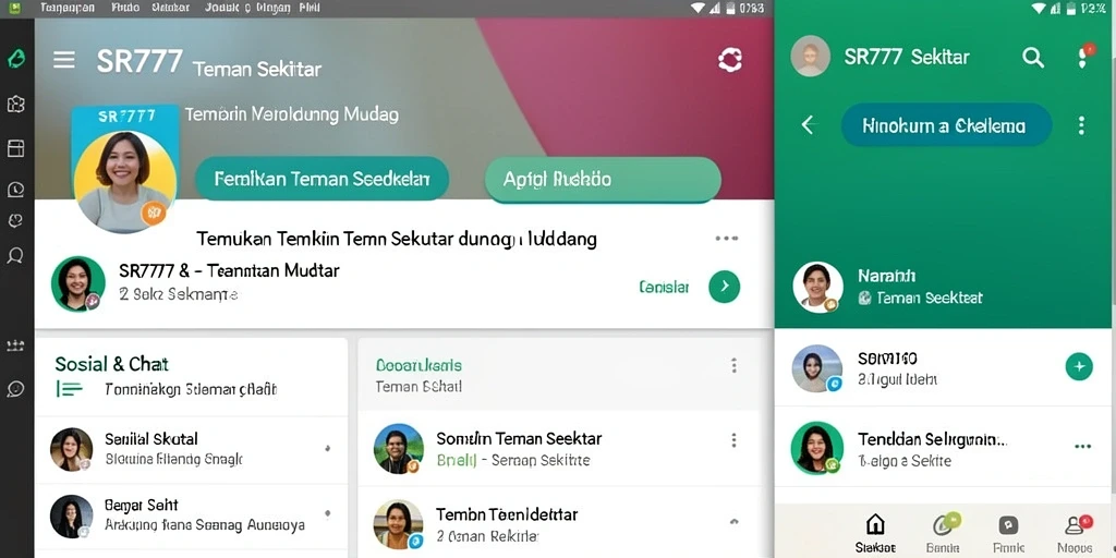 Tampilan antarmuka SR777 yang intuitif untuk menemukan teman baru.