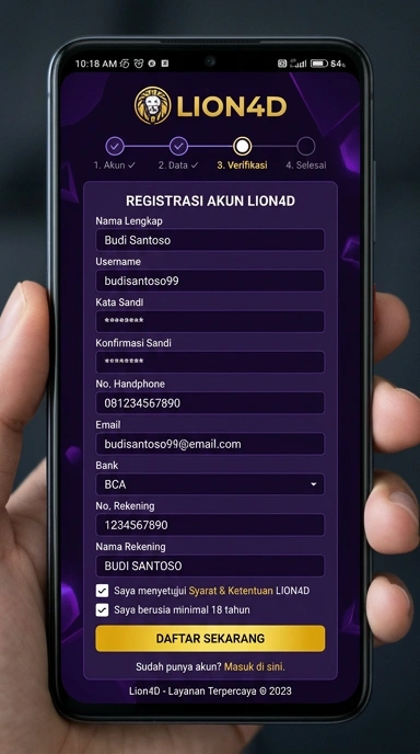 Daftar Akun Baru lion4d untuk Pengguna Android